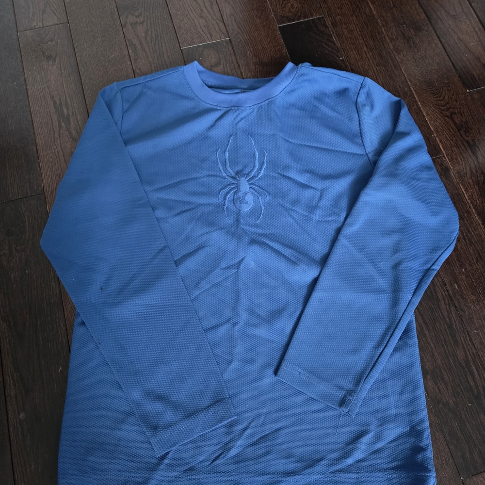 SPYDER Boys Blue Long Sleeve  Sports Layer  Top Tshirt